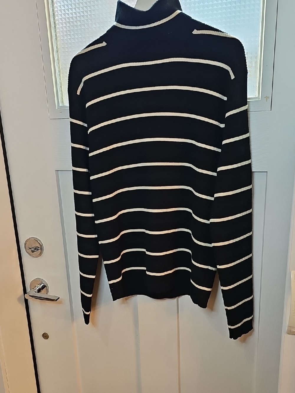 Club Monaco Black and White Striped Sweater Top